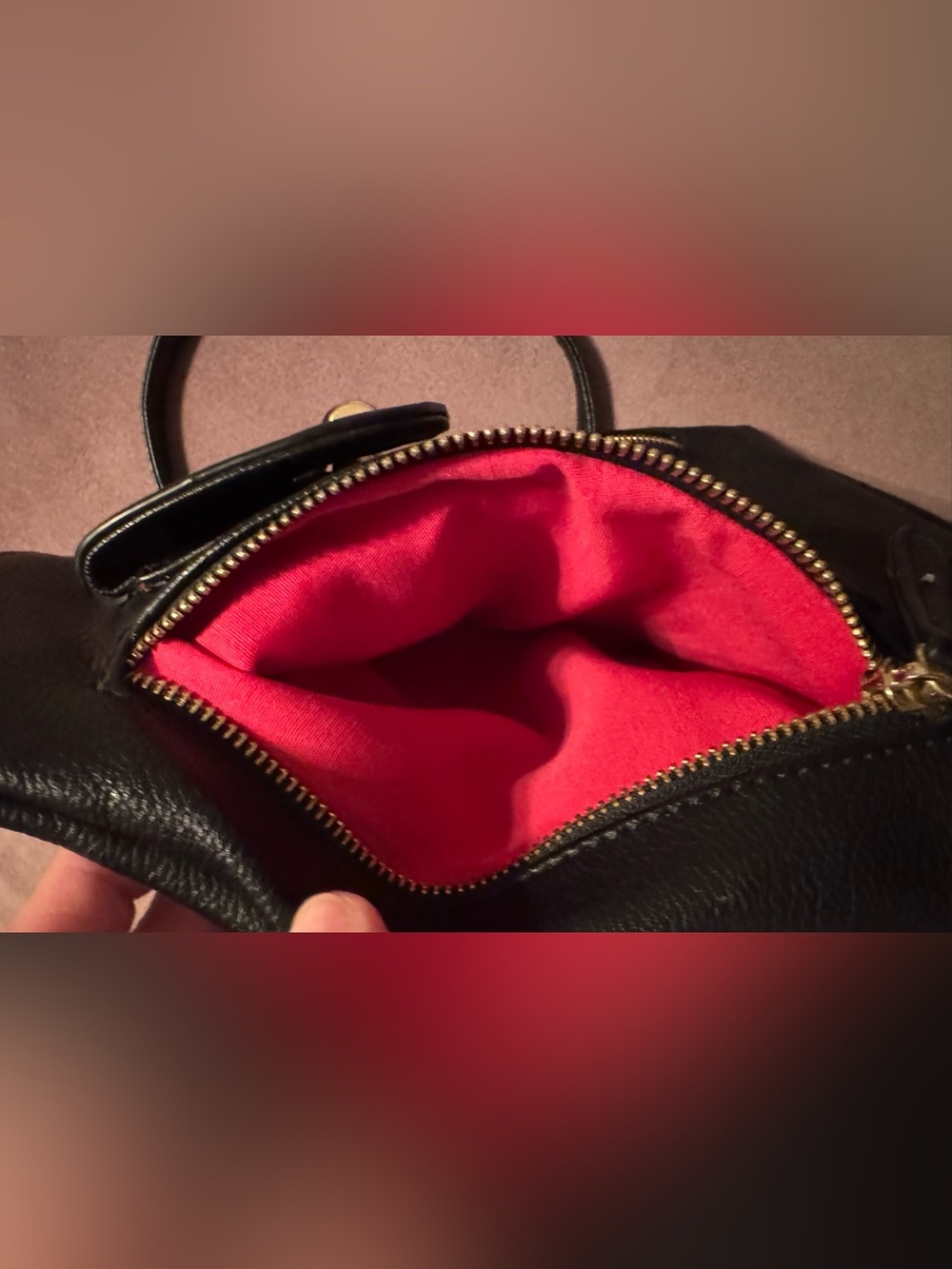 Black Women's Crossbody Bag with Gold Hardware EUC - Picture 8 of 15